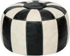 Thgonwid Unstuffed Moroccan Ottoman Pouf Cover, Ottoman Footstool Storage Solution, Bean Bag Chair, Foot Rest, Multi-Black&White by Thgonwid
