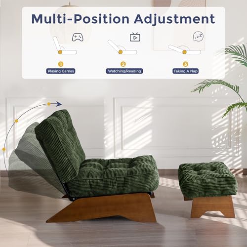 MAXYOYO Accent Chair with Ottoman, Lounge Chair with Adjustable Backrest - Image 4