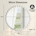 Madison Park Round Mirror, Metal Frame Circle Mirror 27 inch, Wall Art Decor - Image 5