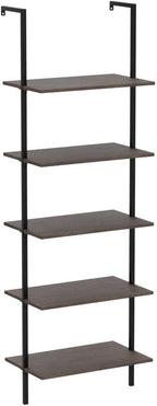 aboxoo Ladder Shelf 2PCS Open Bookshelf 5-Tier Wall-Mounted Wood Bookcase Rack - Image 4