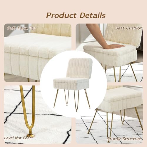 Vanity Chair with Storage | Comfy Ottoman with Folding Back - Image 5