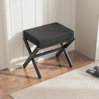 BAMBOOHOMIE Foldable Foot Stool Ottoman, Small Padded Foot Rest with Bamboo X-Legs, Portable Folding Leg Rest for Living Room Bedroom Office, Soft Foam Cushion Step Stool for Couch & Armchair (Black) - Image 6