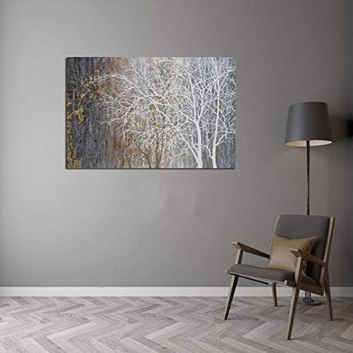 Yihui Arts White Birch Trees Painting 3D Canvas Art On Canvas Abstract Artwork - Image 8