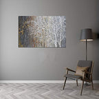 Yihui Arts Canvas Wall Art Hand Painted White Tree Pictures Brown Forest - Image 8