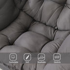 Welnow Lazy Chair for Adults，Modern Reading Accent Chair,Dark Grey Single - Image 5