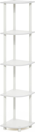 Furinno Turn-N-Tube Corner Shelf, 5-Tier Corner Bookshelf, Open Storage Shelves - Image 7