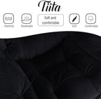 Tiita Lazy Chair, Black Modern Large Accent Armchair, Comfy Leisure Sofa Reading Chair for Bedroom, Living Room, Dorm Rooms, Garden and Courtyard, Black - Image 5