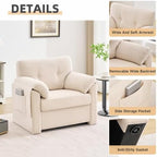 Howjoe Accent Chair for Living Room, Oversized Reading Armchair, Lvory - Image 5