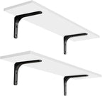 DINZI LVJ Long Wall Shelves, 23.6 Inch Wall Mounted Shelves Set of 2, by DINZILVJ