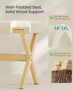 SONGMICS Makeup Stool, Padded Vanity Foot Rest, Solid Wood X Legs - Image 5