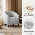 Yaheetech Small 25.5in Wide Corduroy Accent Chair for Bedroom, Light Gray - Image 6