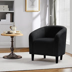 Yaheetech Small 25.5in Wide Sherpa Barrel Accent Chair for Bedroom, Black - Image 5