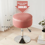 Adjustable Vanity Stool with Storage Swivel Vanity Chair Makeup Stool Pink - Image 2