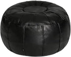 Thgonwid Unstuffed Moroccan Ottoman Pouf Cover, Ottoman Footstool Storage Solution, Bean Bag Chair, Foot Rest, Black by Thgonwid