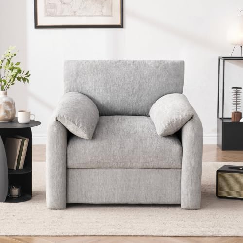 Howjoe Accent Chair for Living Room, Oversized Reading Armchair, LightGray - Image 3