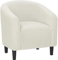 Yaheetech Small 25.5in Wide Corduroy Barrel Accent Chair for Bedroom, Beige by Yaheetech