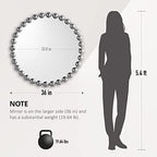 Madison Park Round Mirror, Metal Frame Circle Mirror 27 inch, Wall Art Decor - Image 6