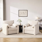 Howjoe Accent Chair for Living Room, Oversized Reading Armchair, Beige - Image 4