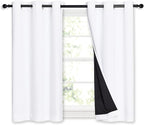 NICETOWN White 100% Blackout Curtains 45 inches Long, 2 Thick Layers Completely by NICETOWN