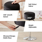 Adjustable Vanity Stool with Storage Swivel Vanity Chair Makeup Stool Black - Image 6