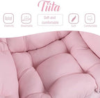 Tiita Lazy Chair with Ottoman, Comfy Reading Accent Chair, Pink - Image 3