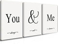 GUBIYU Black & White Bedroom 'You And Me' Love Words Art 24"x36" by GUBIYU
