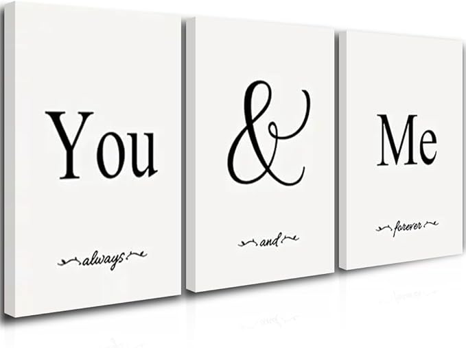 GUBIYU Black & White Bedroom You And Me Canvas Poster by GUBIYU