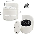 WUTUTUEE Large Velvet Vanity Chair with Storage, 360° Swivel Makeup Chair with Wave Back, No Assembly Small Accent Stool for Bedroom, Dressing, Living Room, White - Image 2