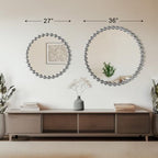 Madison Park Round Mirror, Metal Frame Circle Mirror 27 inch, Wall Art Decor - Image 5