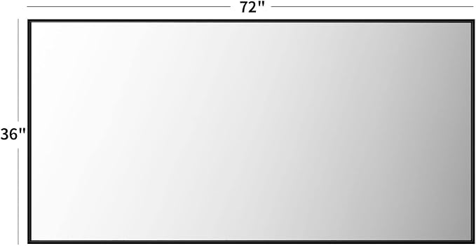 LOAAO 72"X36" Black Rectangle Bathroom Mirror Wall, Matte Black Aluminum Alloy - Image 6