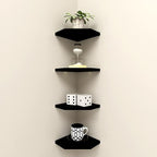 WELLAND 7-Inch Black Floating Corner Shelves Set of 2, Wall Mounted Storage - Image 5