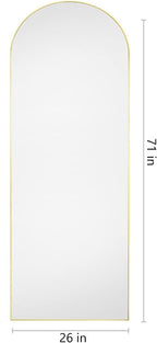 Dewfig 71"X26" Arched Full Length Mirror, Free Standing Leaning or Wall-Mounted - Image 8