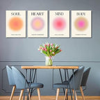 Framed Art Angel Halo Aesthetics Poster Set of 4 Pieces Colorful Aura Gradient - Image 6