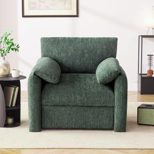 Howjoe 2 Pack Accent Chair for Living Room, Oversized Armchair, Green - Image 3