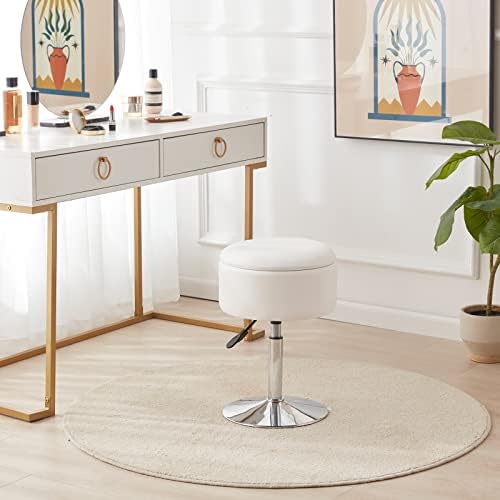 Adjustable Vanity Stool with Storage Swivel Vanity Chair Makeup - Image 3