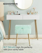 SONGMICS Vanity Stool Chair with Storage, Metal Legs, Max. Load 440 lb - Image 3