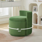 Large Velvet Vanity Chair, 360° Swivel Makeup Chair with Storage, Green by WUTUTUEE
