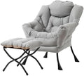 Tiita Lazy Chair with Ottoman, Comfy Reading Accent Chair, Light Grey by TiitaHome