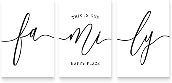 GUBIYU Family Wall Decor Home, Love Wall Art Set of 3 by GUBIYU
