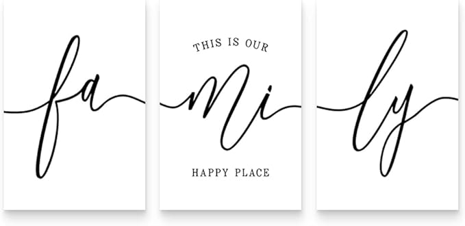 GUBIYU White Family Wall Decor Home Wall Art Set of 3 by GUBIYU