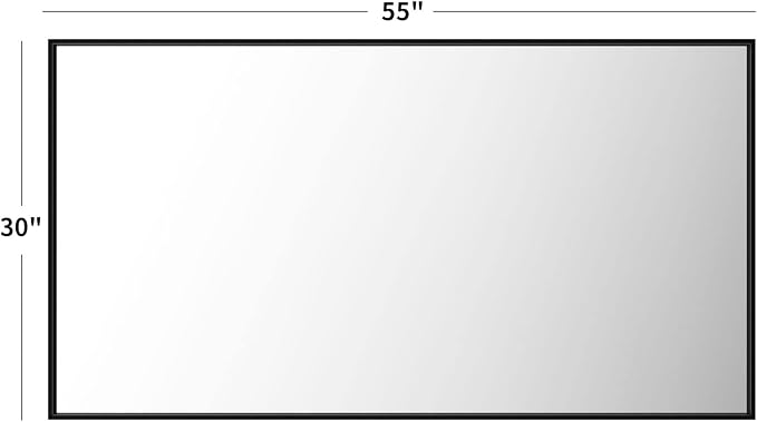 LOAAO 55"X30" Black Rectangle Bathroom Mirror Wall, Matte Black Aluminum Alloy - Image 6