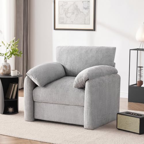Howjoe Accent Chair for Living Room, Oversized Reading Armchair, LightGray by Unknown