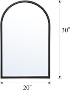 Wall Mounted Mirror, 30“x20 Black Bathroom Mirror, Arched Window Mirrors - Image 2
