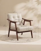 VASAGLE Accent Chair, PU Leather Armchair, Button Tufted, Thick Cushion - Image 2