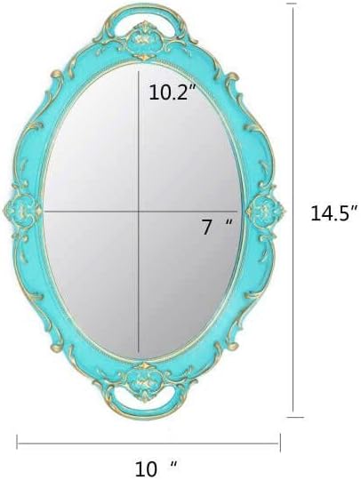 Eaoundm 14.5 x 10 inchs Oval Antique Decorative Wall Mirror Vintage Hanging - Image 5