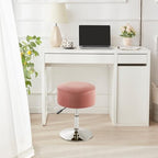 Adjustable Vanity Stool with Storage Swivel Vanity Chair Makeup Stool Pink - Image 5