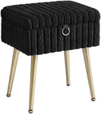 SONGMICS Vanity Stool Chair with Storage, Metal Legs, Max. Load 440 lb by SONGMICSbySONGMICSHOME