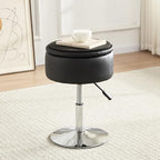 Gitrah Black Vanity Stool Chair with Storage Swivel Adjustable Makeup Stool - Image 5