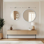 Madison Park Round Mirror, Metal Frame Circle Mirror 27 inch, Wall Art Decor - Image 4