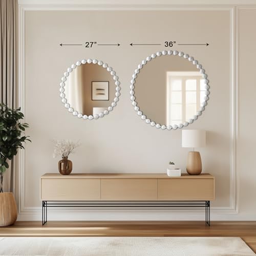 Madison Park Round Mirror, Metal Frame Circle Mirror 27 inch, Wall Art Decor - Image 4